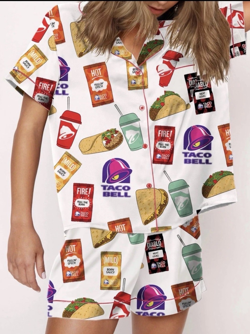 Taco Bell Pajama Set Size M